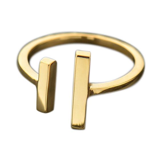 Adjustable Natural Bronze Parallel Bars Ring